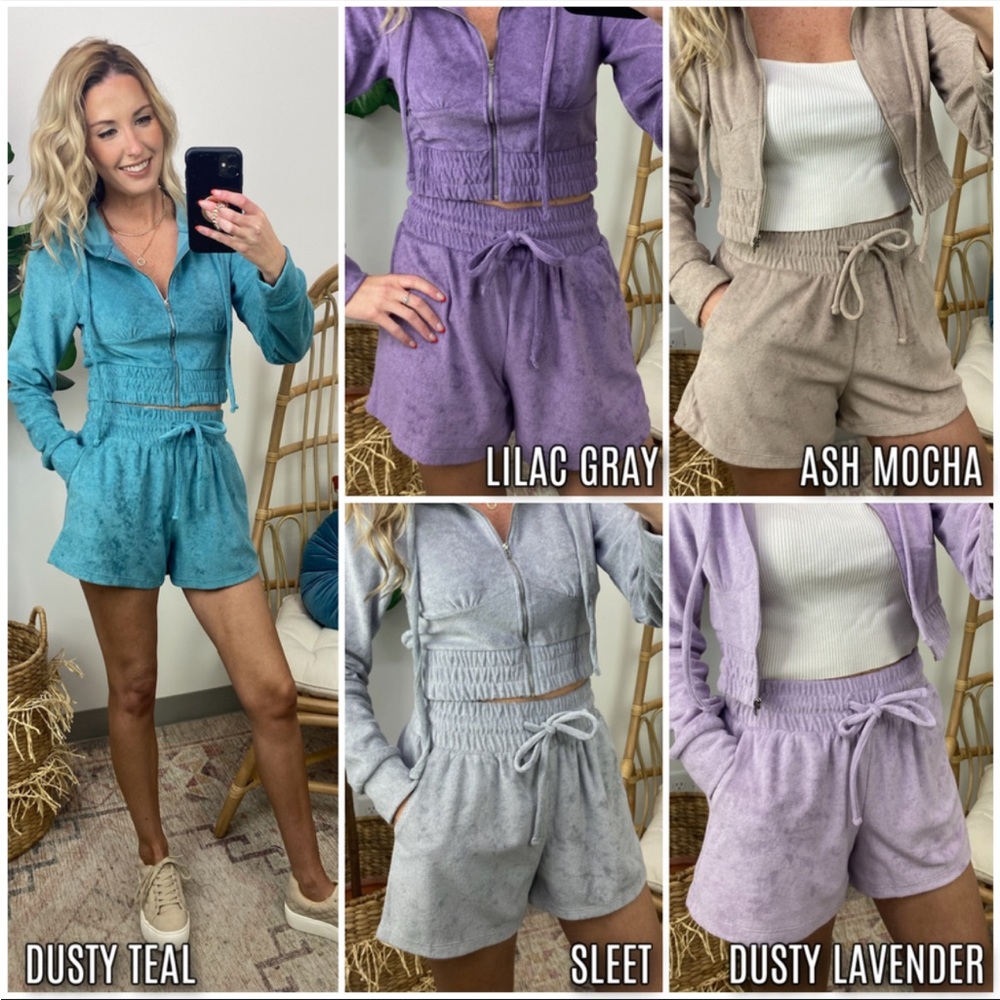 FINAL PRICE Dusty Lavender Terry Cloth Set